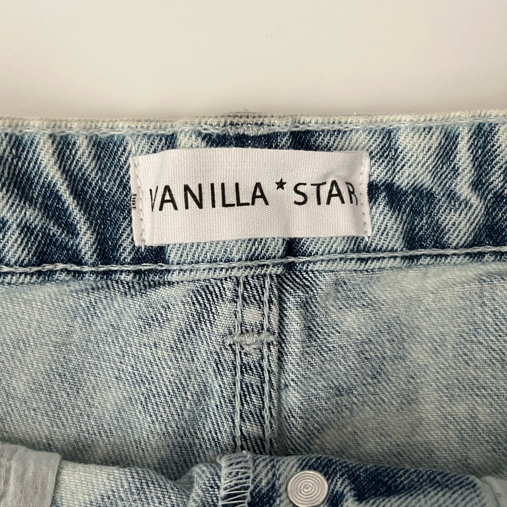 Vanilla Star | NWOT Women’s High Rise Acid Wash Distressed Jean Shorts - Picture 5 of 10